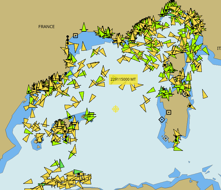 ais targets on map